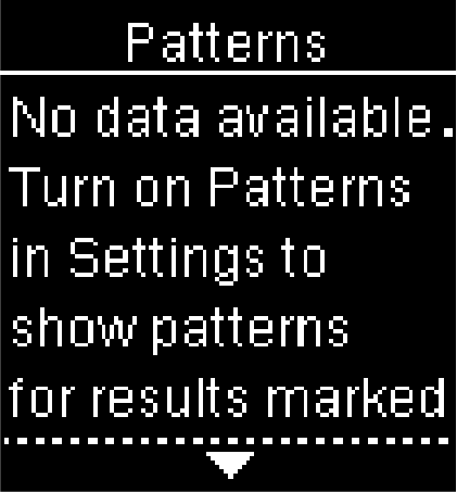 "Patterns - No data available" error